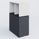 Caisson HB 3 tiroirs avec niche. Caisson Anthracite top de finition Noir Mat et niche blanche.