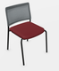 ZEN MESH chaise 4 pieds Assise rouge brique dossier résille Noir