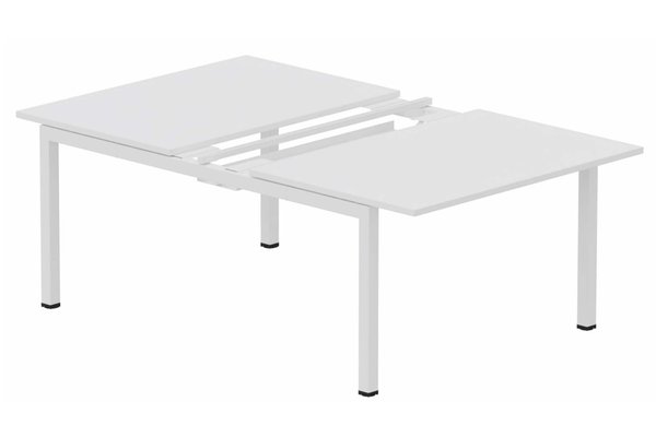 Postes Bench (poste doubles) - SERIE K3 - K3 Bench départ 2 plateaux coulissants 120x80cm encombrement 120x165cm blanc/blanc - sur délai