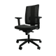 Siège réglable en profondeur avec soutien lombaire . Assise tissu dossier resille noir Bondai Noir + accotoirs