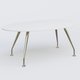K5 table ovale 200*110 cm. Plateau Blanc et pietement Chrome avec base chromé.