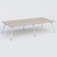 K5 table bench 320*165 cm. Plateau Acacia et pietement Blanc avec base chromé.