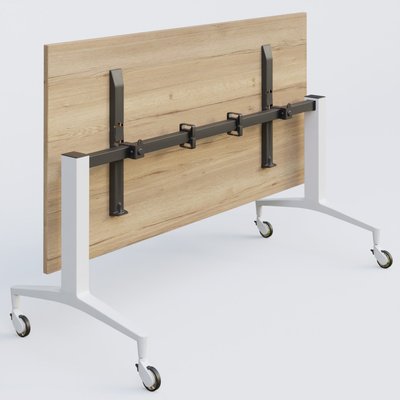 [Pas de famille] - [Pas de sous famille] - Module droit de la gamme LEM 120-80 cm. Plateau Chêne naturel et pietement Blanc.