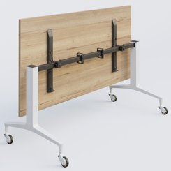 [Pas de famille] - [Pas de sous famille] - Module droit de la gamme LEM 120-80 cm. Plateau Chêne naturel et pietement Blanc.