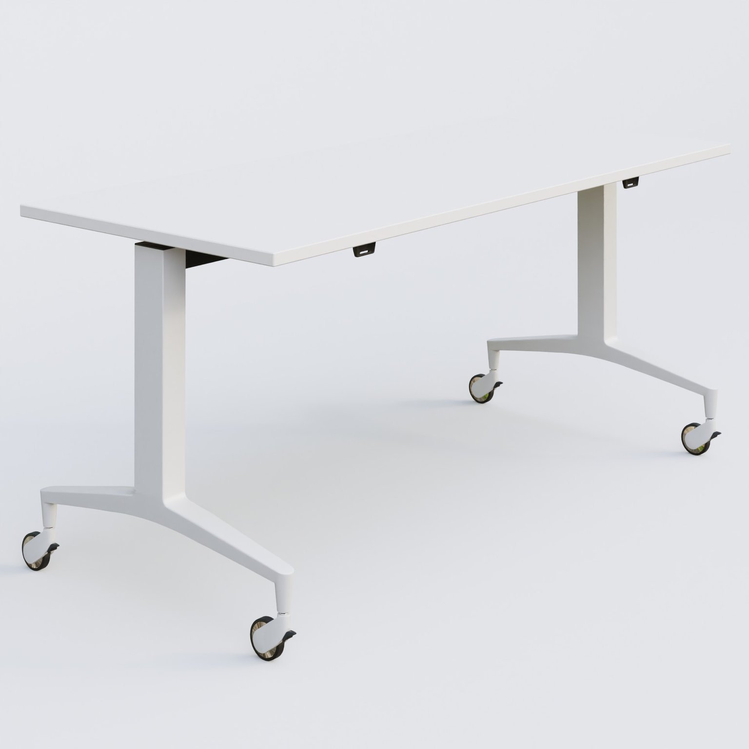 Module droit de la gamme LEM 160-70 cm. Plateau Blanc et pietement Blanc.