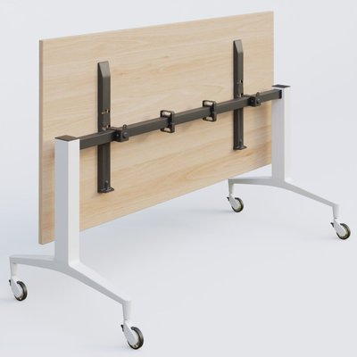 [Pas de famille] - [Pas de sous famille] - Module droit de la gamme LEM 160-70 cm. Plateau Hêtre et pietement Blanc.