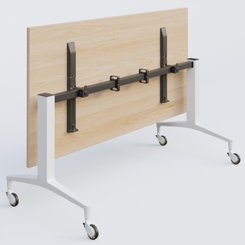 [Pas de famille] - [Pas de sous famille] - Module droit de la gamme LEM 140-70 cm. Plateau Hêtre et pietement Blanc.