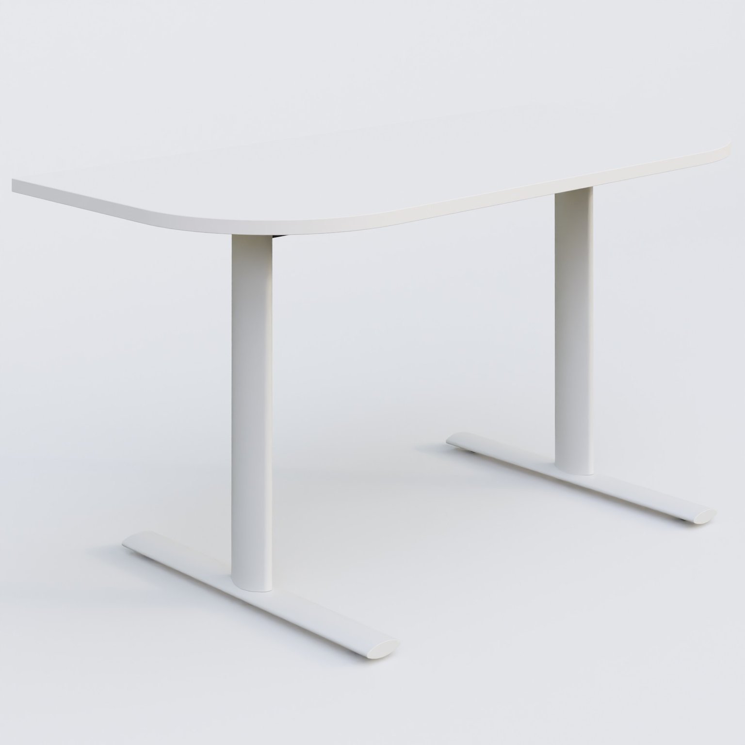 Module d'extrémité gamme Pure 145-70 cm. Plateau Blanc et pietement Blanc.