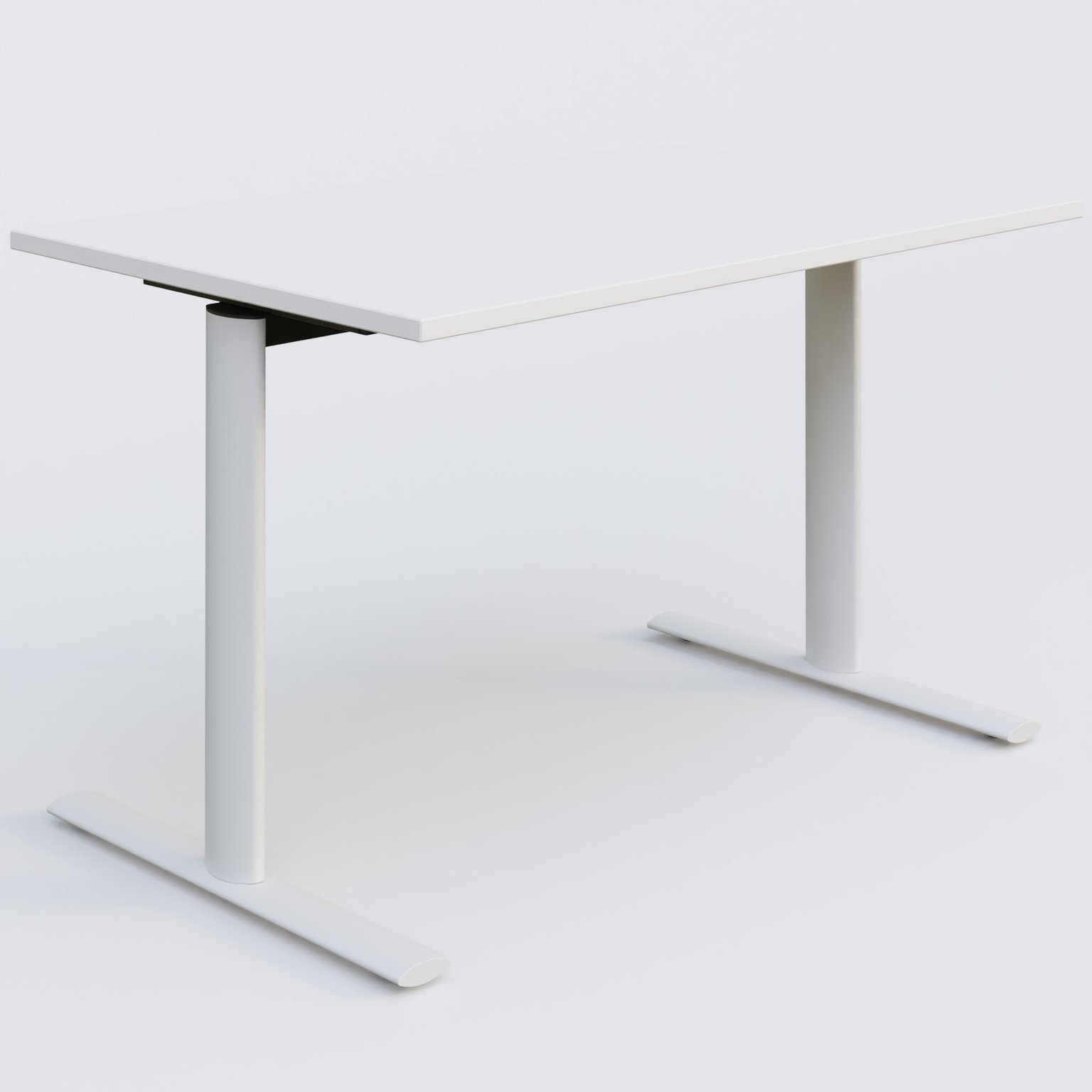Module droit gamme Pure 120-80 cm. Plateau Blanc et pietement Blanc.