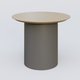 Table Basse Fashion Styl piètement colonne en métal D-26cm et plateau bois. Plateau Chêne et pietement Carbon Grey.