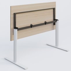 [Pas de famille] - [Pas de sous famille] - Module droit gamme Pure 120-80 cm. Plateau Acacia et pietement Blanc.