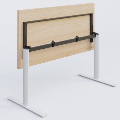 [Pas de famille] - [Pas de sous famille] - Module droit gamme Pure 160-70 cm. Plateau Hêtre et pietement Blanc.