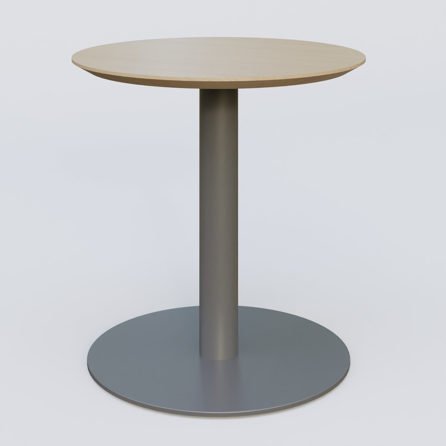 Table Basse Fashion Styl piètement colonne en métal et plateau bois. Plateau Chêne et pietement Carbon Grey.