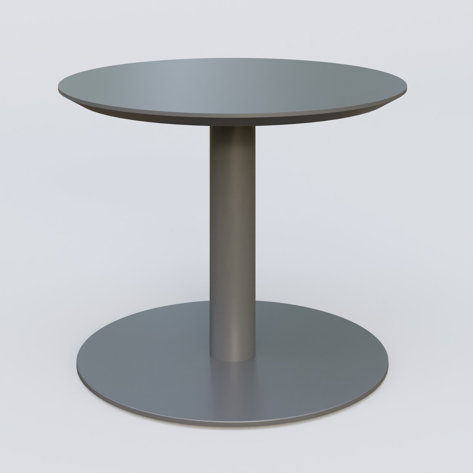 Table Basse Fashion Styl piètement colonne en métal et plateau bois. Plateau Carbon Grey et pietement Carbon Grey.