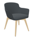 NAPOLEON Siège Lounge coque polyuréthane moulée tapissée Valencia ANTHRACITE / pieds bois