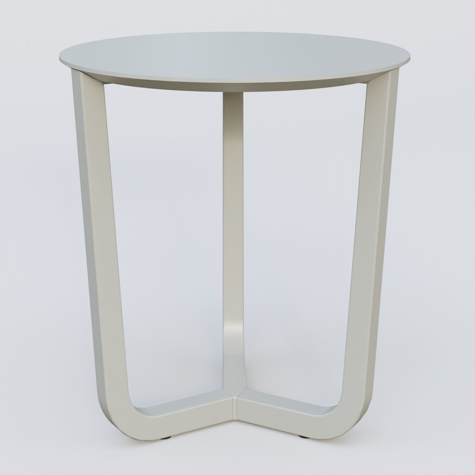 Table Basse Fashion Styl piètement tryptique en métal et plateau bois. Plateau Gris (RAL 7038) et pietement Gris (RAL 7038).