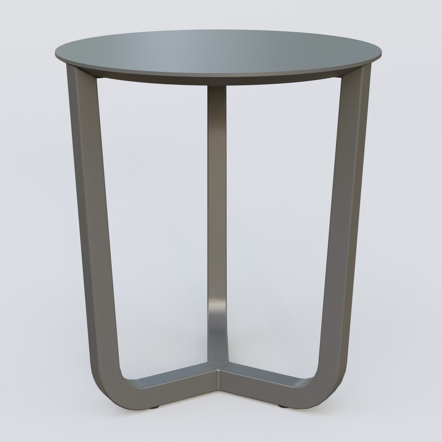 Table Basse Fashion Styl piètement tryptique en métal et plateau bois. Plateau Carbon Grey et pietement Carbon Grey.