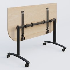 [Pas de famille] - [Pas de sous famille] - Module d'extrémité pour table abattante gamme Arca 145-70 cm. Plateau Hêtre et pietement Noir.
