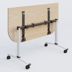 [Pas de famille] - [Pas de sous famille] - Module d'extrémité pour table abattante gamme Arca 145-70 cm. Plateau Hêtre et pietement Blanc.
