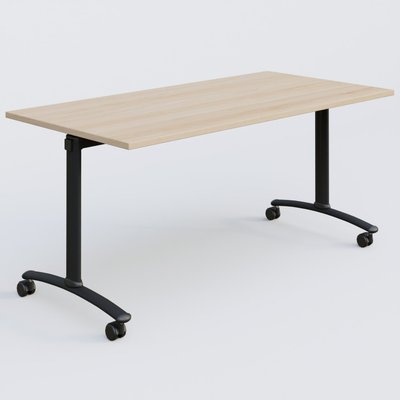 [Pas de famille] - [Pas de sous famille] - Table abattante gamme Arca 160-80 cm. Plateau Hêtre et pietement Noir.