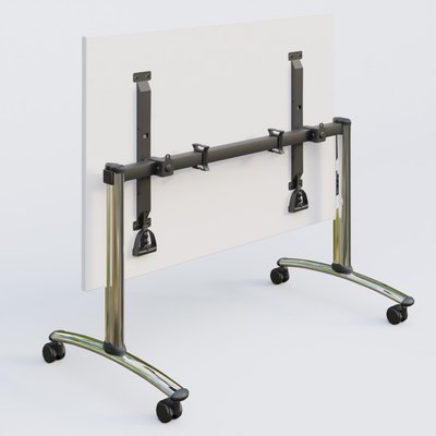 [Pas de famille] - [Pas de sous famille] - Table abattante gamme Arca 140-80 cm. Plateau Blanc et pietement Chrome.