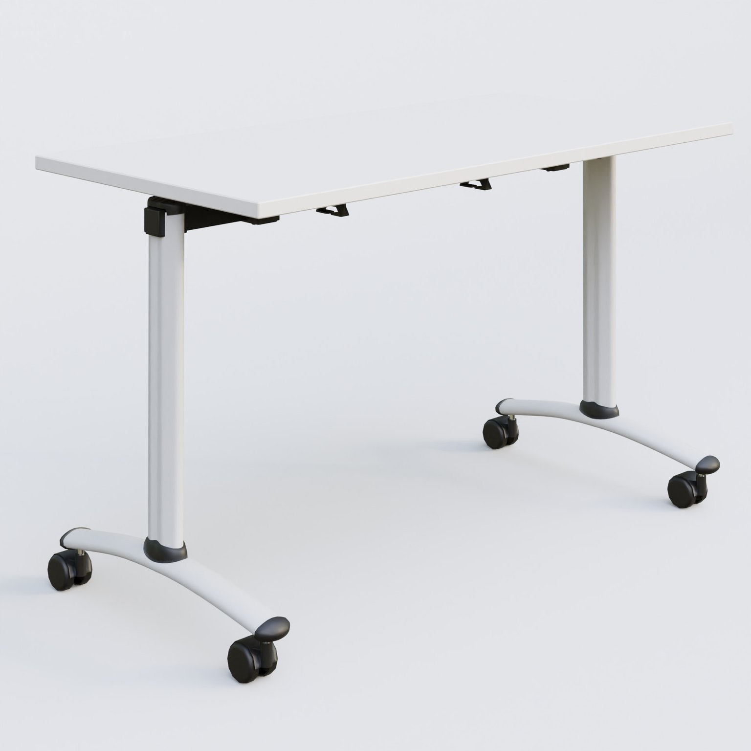 Table abattante gamme Arca 120-60 cm. Plateau Blanc et pietement Blanc.