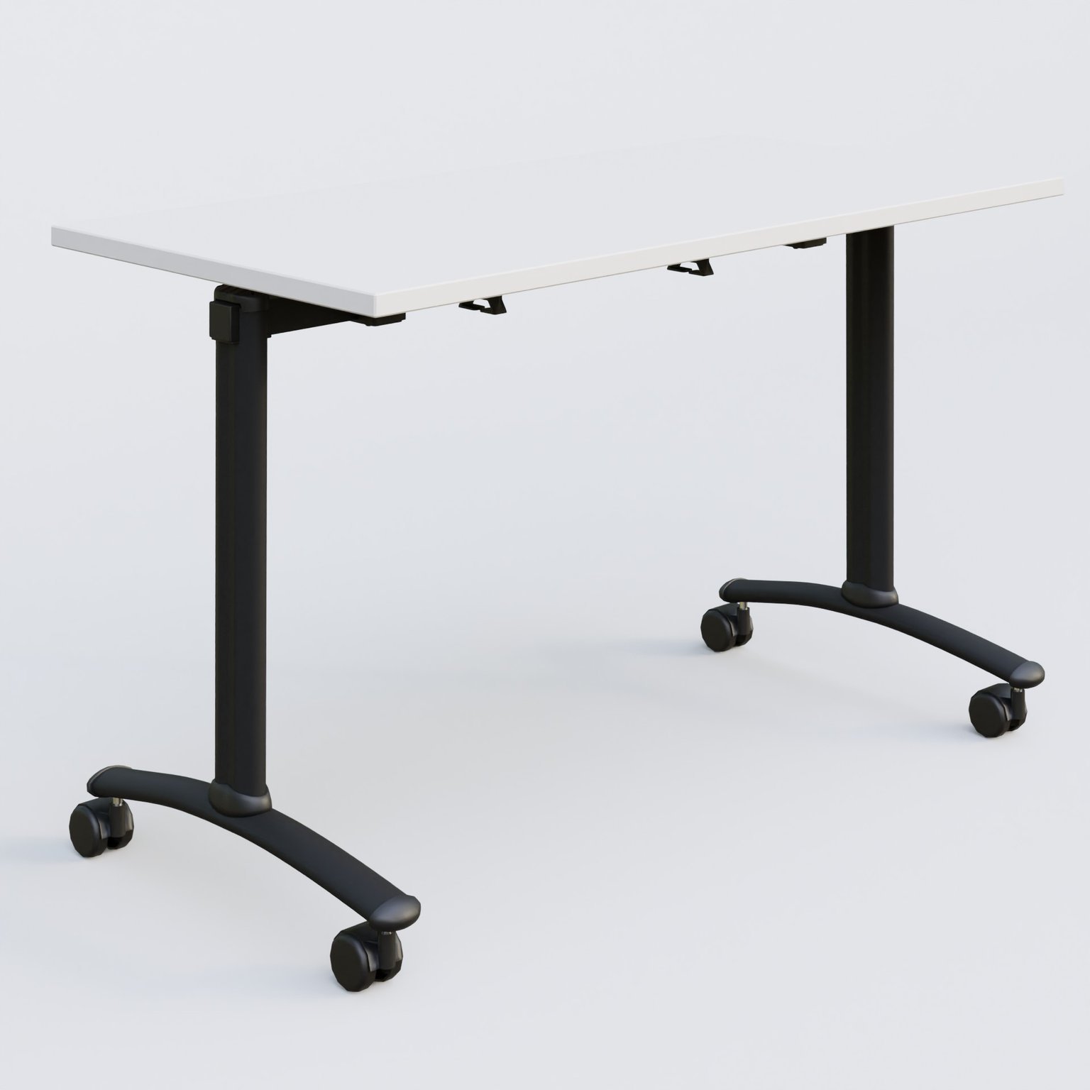Table abattante gamme Arca 120-60 cm. Plateau Blanc et pietement Noir.