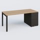 K3 Plateau droit 180x80 avec caisson métalique sous le plateau. Plateau Noyer et pietement Noir Mat