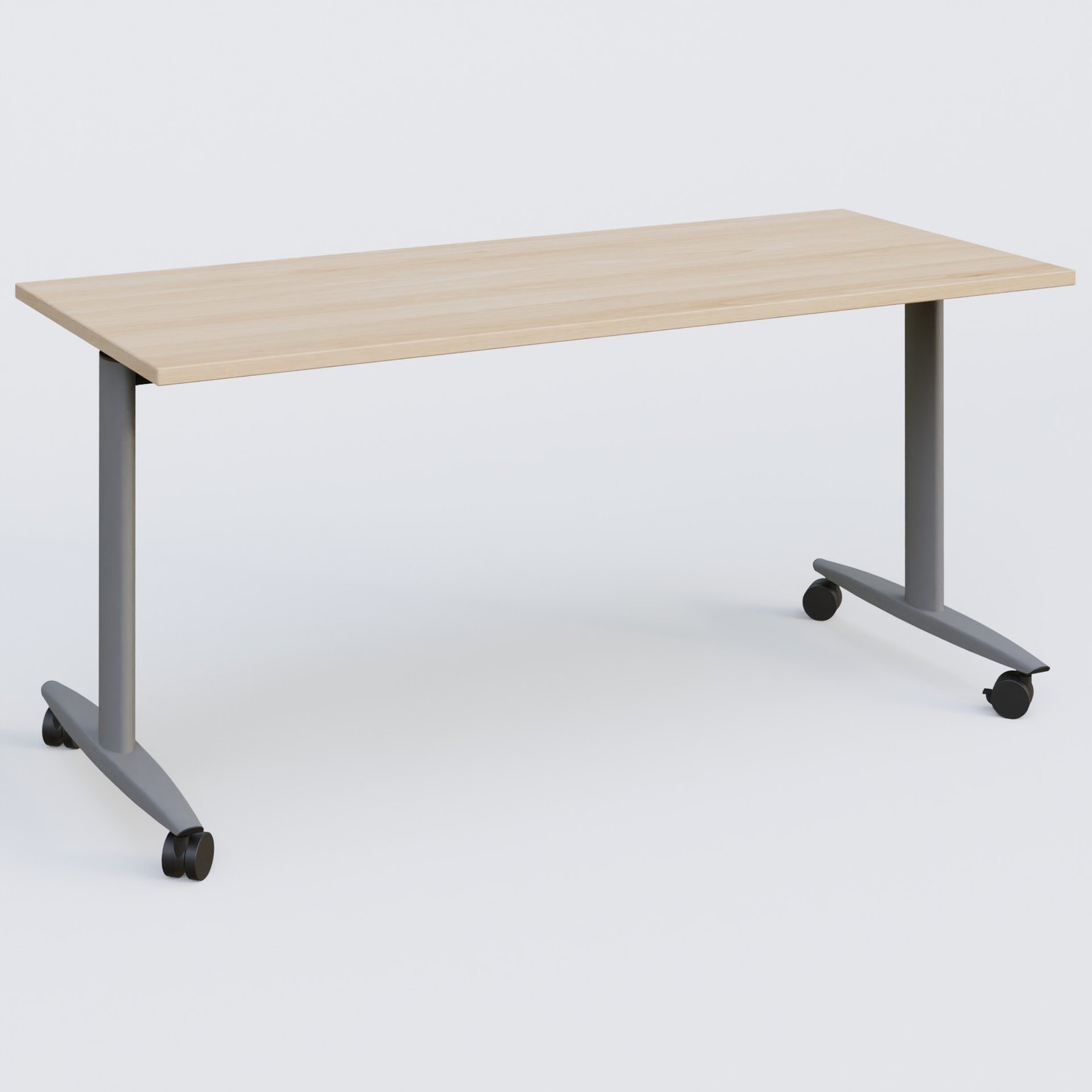 Table abattante gamme Design 160*70 cm. Plateau Hêtre et pietement Aluminium.
