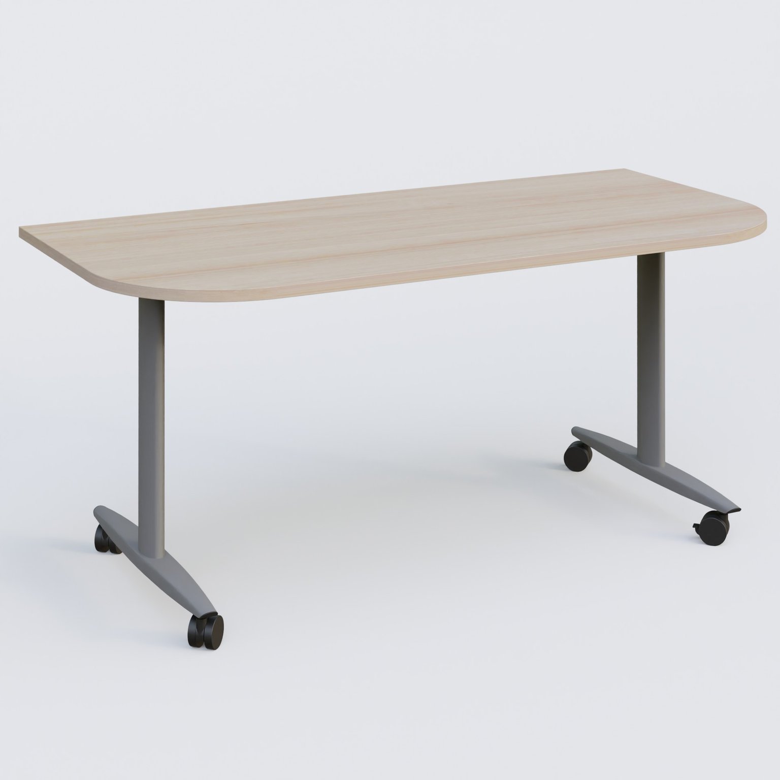 Module d'extrémité pour table abattante gamme Design 165*80 cm. Plateau Acacia et pietement Aluminium.