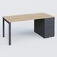 K3 Plateau droit 160x80 avec caisson métalique sous le plateau. Plateau Chêne naturel et pietement Anthracite