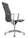 Fauteuil haut dossier PURE, mécanique multi block revêtement CUIR pleine fleur coloris noir, embase 5 branches aluminium poli sur roulettes