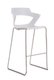 SWEETY Chaise haute pied luge. assise H74cm. coque polypropylène coloris blanc. piétement chrome