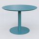 Table Basse Fashion Styl piètement colonne en métal et plateau bois. Plateau Bleu Petrole (RAL 5025) et pietement Bleu Petrole (RAL 5025).