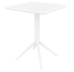 SEVILLE-Table en rèsine, cadre métallique , rabattable -60x60cm-Finition:plateau Blanc/piètement Blanc(BLBL)