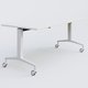 Module droit de la gamme LEM 180-80 cm. Plateau Blanc et pietement Blanc.
