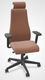 SO PRETTY - Fauteuil manager + têtière + accotoirs. Mécanisme synchrone décalé avec translation d'assise. Tissus Cuir Pleine Fleur Marron SQD SQD