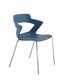 SWEETY Chaise 4 pieds tube. coque polypropylène coloris bleu. piétement chrome