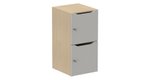 Meuble à cases H.92xL.45xP.50cm - 2 cases H43cm. portes avec découpe en partie haute. serrure à clé