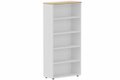 Armoire mélamine H196xL100cm sans portes, Finitions = Top de finition :noyer/ Corps d'armoire et tablettes: blanc