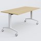 Module droit de la gamme LEM 160-80 cm. Plateau Chêne clair et pietement Blanc.