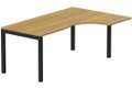 K3 Compact 90° asymétrique 180x120x80/60cm retour à droite noyer / noir
