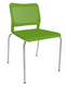 AGORA chaise 4 pieds. polypropylène coloris vert. structure fil chromé