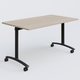 Table abattante gamme Arca 140-80 cm. Plateau Acacia et pietement Noir.