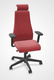 SO PRETTY - Fauteuil manager + têtière + accotoirs. Mécanisme synchrone décalé avec translation d'assise. Tissus Cuir Pleine Fleur Rouge SQE SQE