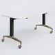 Module droit de la gamme LEM 160-70 cm. Plateau Blanc et pietement Noir/Chrome.