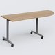 Module d'angle 90° pour table abattante gamme Design 200-80 cm à droite. Plateau Noyer et pietement Aluminium.
