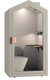 KALM - CABINE ACOUSTIQUE SOLO DIM EXT 2100X900X1100CM sur roulettes éclairage LED avec capteur - tablette : L760P380H30mm coloris Sable