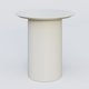 Table Basse Fashion Styl piètement colonne en métal D-26cm et plateau bois. Plateau Blanc (RAL 9010) et pietement Blanc (RAL 9010).