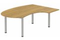 K3 compact 90° manager 190x141x104x60cm, plateau noyer, structure aluminium